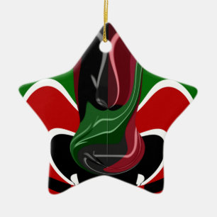 Coffee cup Kenya Flag Hakuna Matata Ceramic Tree Decoration