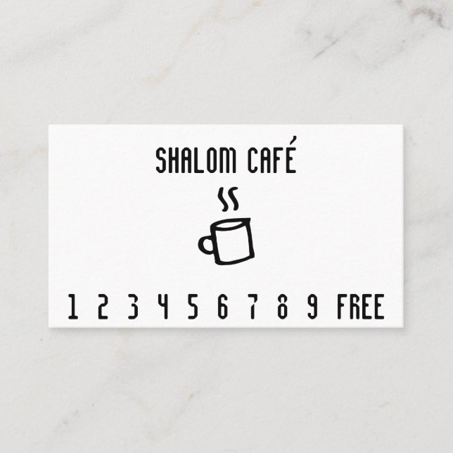 Coffee Cup Line Art Punch Card (Front)