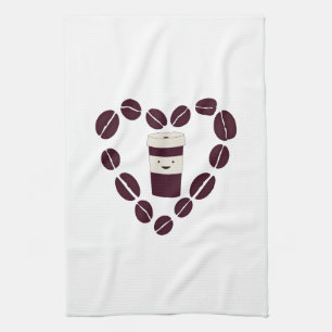 Coffee Cup Love Tea Towel