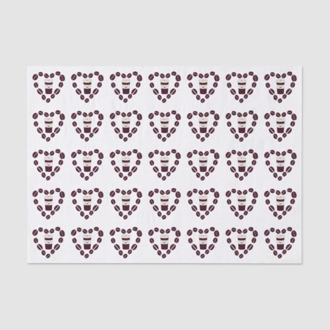Coffee Cup Love Tissue Paper (Front)