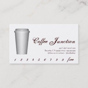 Coffee Cup Loyalty Punch Tracking Reward Card