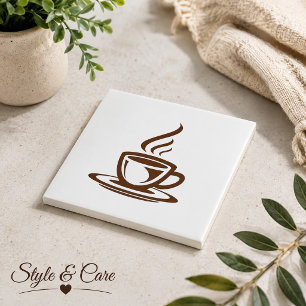 Coffee Cup Mark Design Tile for Kitchen or Wall