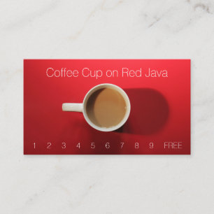 Coffee Cup on Red Table Business Card
