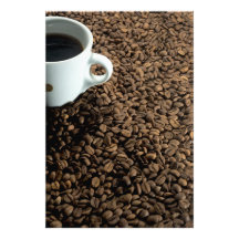 Coffee Cup on Roasted Beans Photo Enlargement