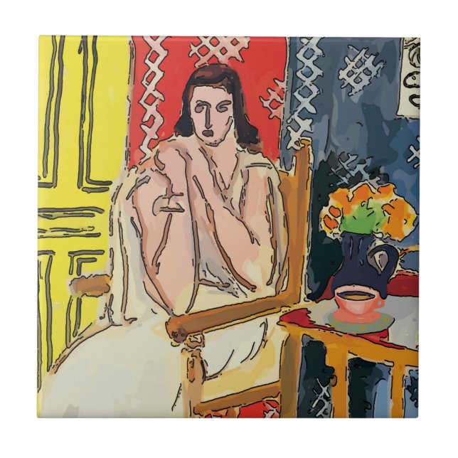 Coffee cup on table, tile (Front)