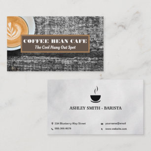 Coffee Cup on Wooden Table Business Card