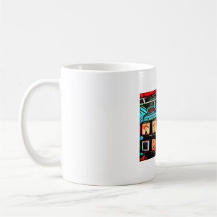 Coffee Cup Painting of Vintage Motor Tester