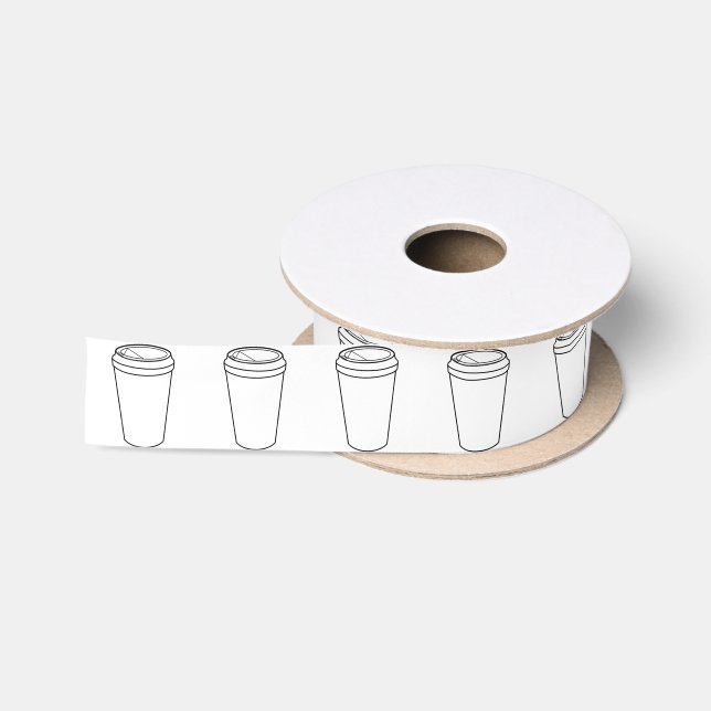 Coffee Cup (Paper To-Go) Satin Ribbon (Spool)