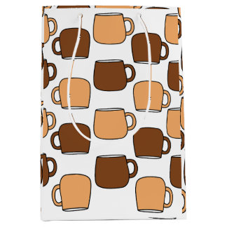 Coffee Cup Pattern Medium Gift Bag