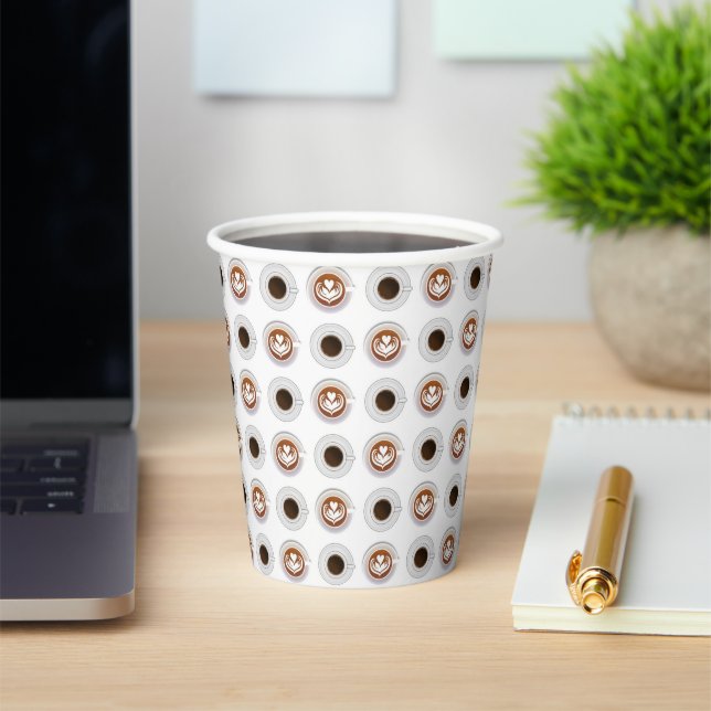 Coffee Cup Pattern Paper Cups (Insitu)