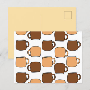 Coffee Cup Pattern Postcard