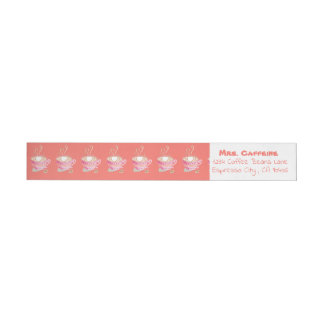 Coffee cup pattern wraparound labels