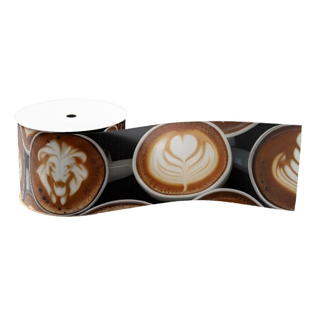  Coffee Cup Ribbon Grosgrain Ribbon (Spool)