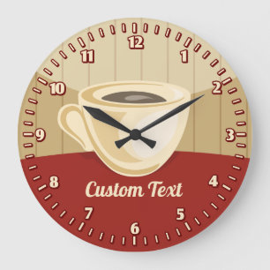Coffee Cup Round Clock