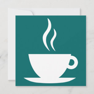 coffee cup silhouette invitation