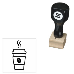 Coffee Cup Silhouette Rubber Stamp
