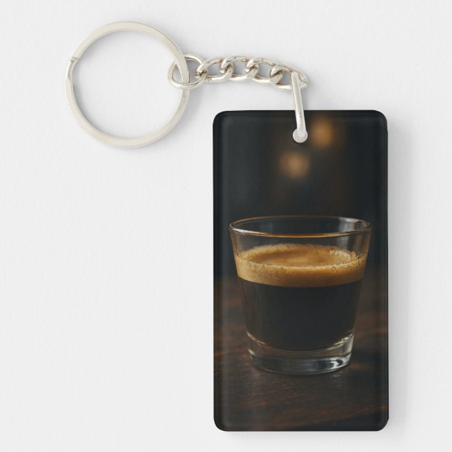Coffee Cup Sketch – Vinyl Sticker Key Ring (Front)