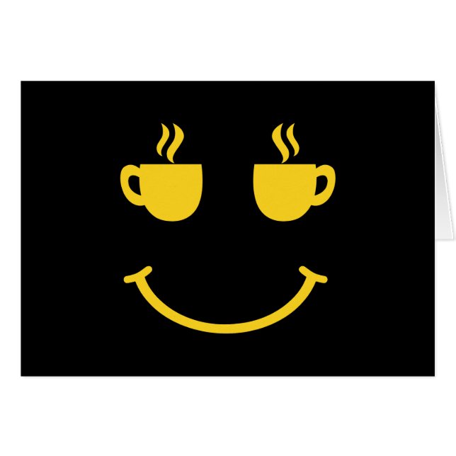 Coffee Cup Smile Greeting Card (Front Horizontal)