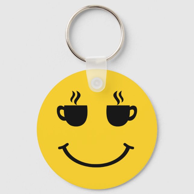 Coffee Cup Smile Key Ring (Front)
