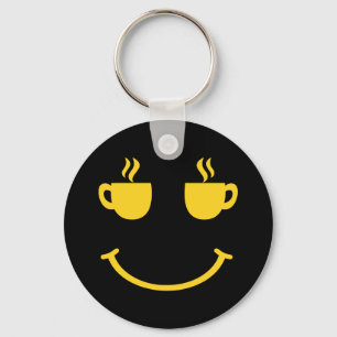 Coffee Cup Smile Key Ring
