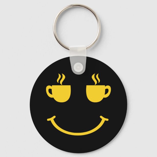 Coffee Cup Smile Key Ring (Front)