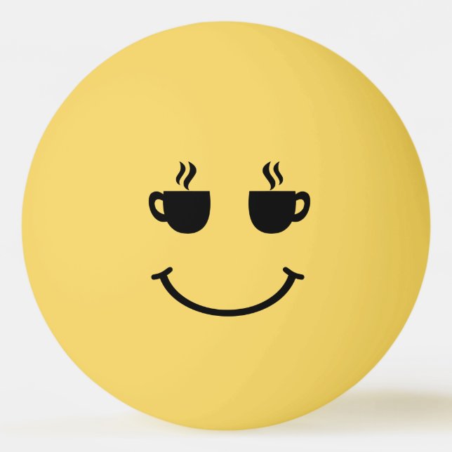 Coffee Cup Smile Ping Pong Ball (Front)