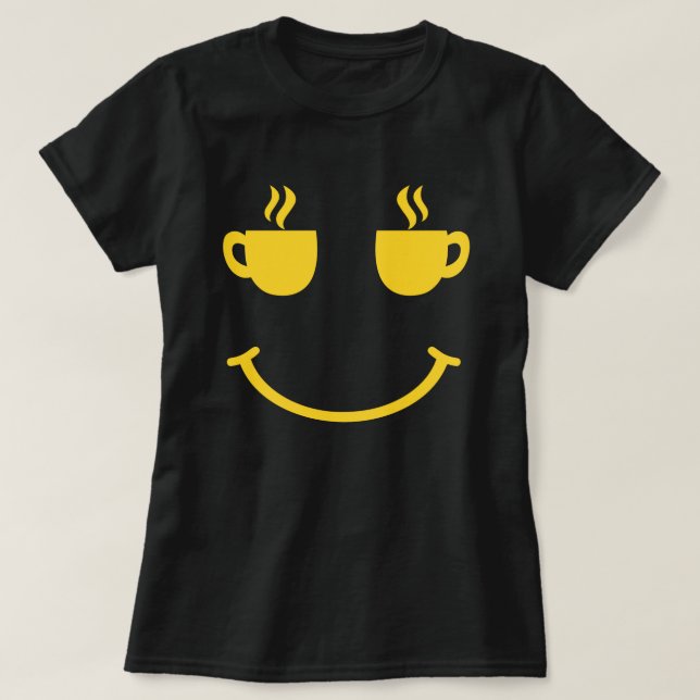 Coffee Cup Smile T-Shirt (Design Front)