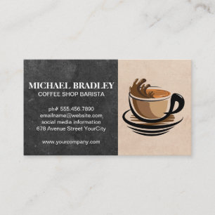 Coffee Cup Splash Logo Business Card