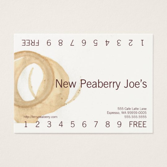Coffee Cup Stain Loyalty Punch Card
