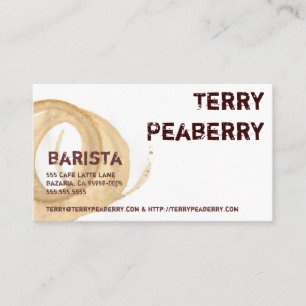 Coffee Cup Stain Shortcut Business Card
