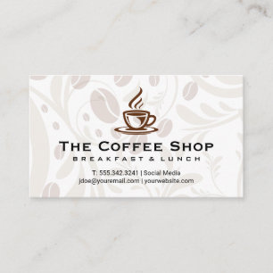 Coffee Cup Steaming Business Card