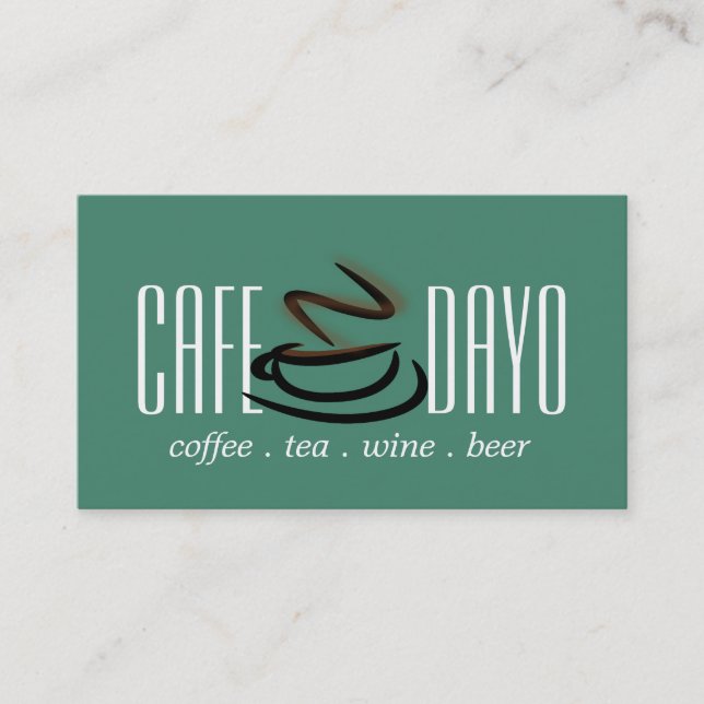 Coffee Cup Tea Shop Wine Beer Cafe Business Card (Front)