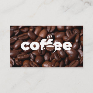 Coffee Cup Text Logo   Beans Background Business Card