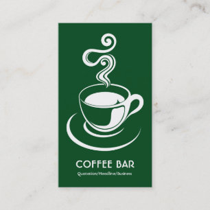 Coffee Cup Vertical - White and Dark Green 02481c Business Card