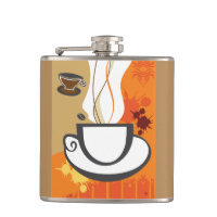 Coffee Cup Vinyl Wrapped Flask