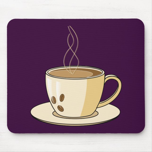Coffee cup with a steam mouse mat (Front)