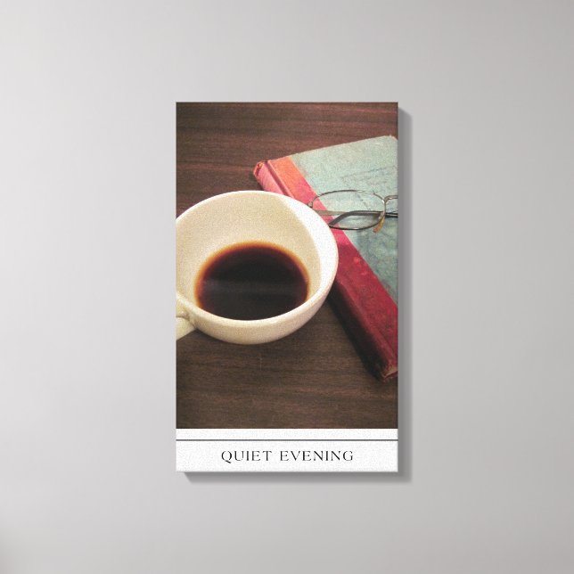 Coffee Cup with Book on canvas Print (Front)