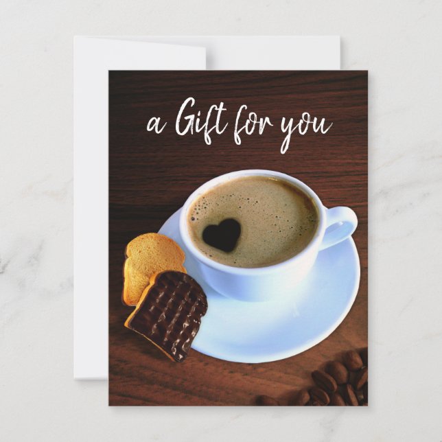Coffee Cup with Heart Shaped Foam Gift Card (Front)