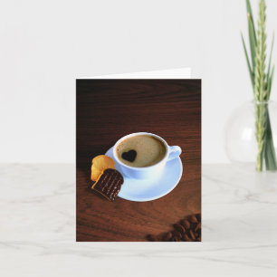 Coffee Cup with Heart Shaped Foam - Greeting Card