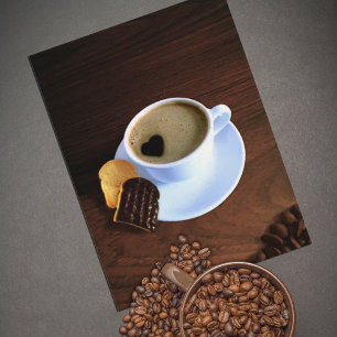 Coffee Cup with Heart Shaped Foam Postcard