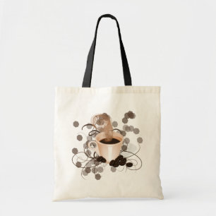 Coffee Cup with Swishes and Beans Tote Bag