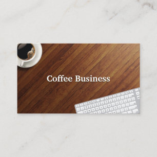 Coffee Cup Wood Background Coffee Business Card