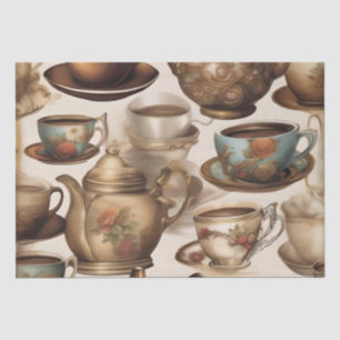 Coffee Cups and Pots Decoupage /  Tissue Paper