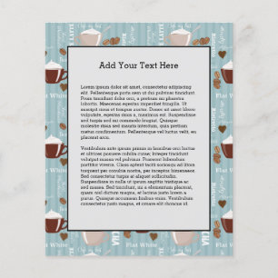 Coffee Cups Blue Vertical Lines Caffeine Grains Flyer