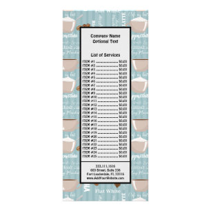 Coffee Cups Blue Vertical Lines Caffeine Grains Rack Card