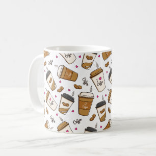 Coffee Cups, Coffee Beans, Coffee Lover, Hearts Coffee Mug