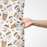 Coffee Cups, Coffee Beans, Coffee Lover, Hearts Scarf<br><div class="desc">Cute,  fun and adorable pattern with coffee cups,  coffee beans and hearts. Modern and trendy gift,  perfect for the coffee lover in your life.</div>