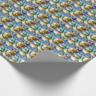Coffee Cups Collage Watercolor Pattern Wrapping Paper