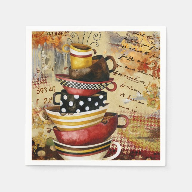 Coffee Cups Divine Napkin (Front)