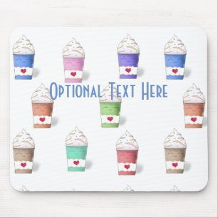 Coffee Cups in Full Colours Mouse Mat
